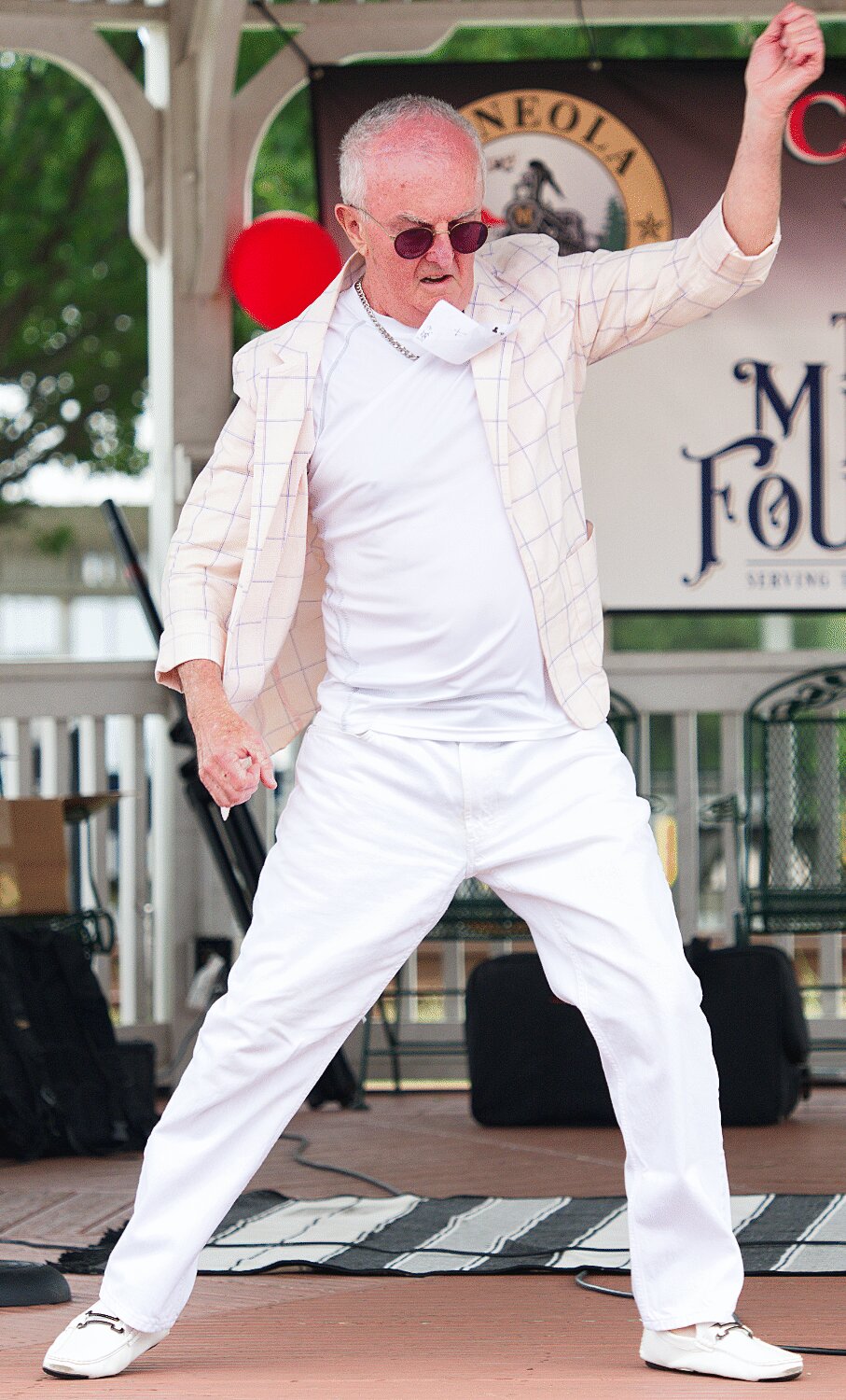 Bill Logan has the dance moves to go along with his 1980s attire. [see so many more sesquicentennial spring fling photos]